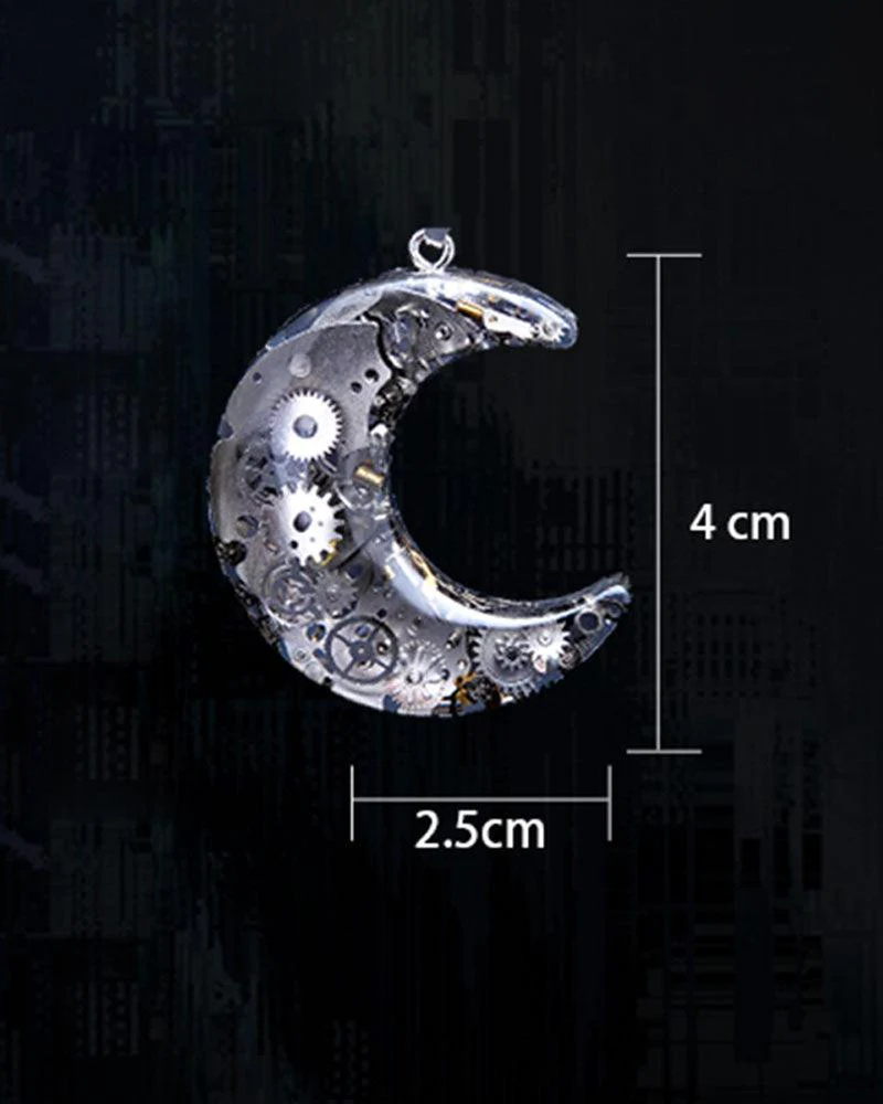 Moon Star Couple Cyberpunk Mechanical Necklace - Image 11