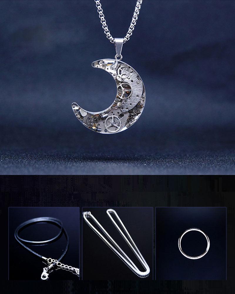 Moon Star Couple Cyberpunk Mechanical Necklace - Image 12
