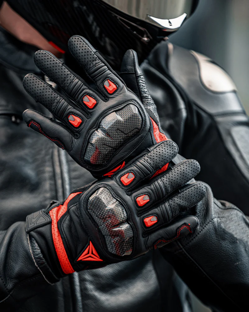Motorcycle Riding Genuine Leather Breathable Gloves - Image 5