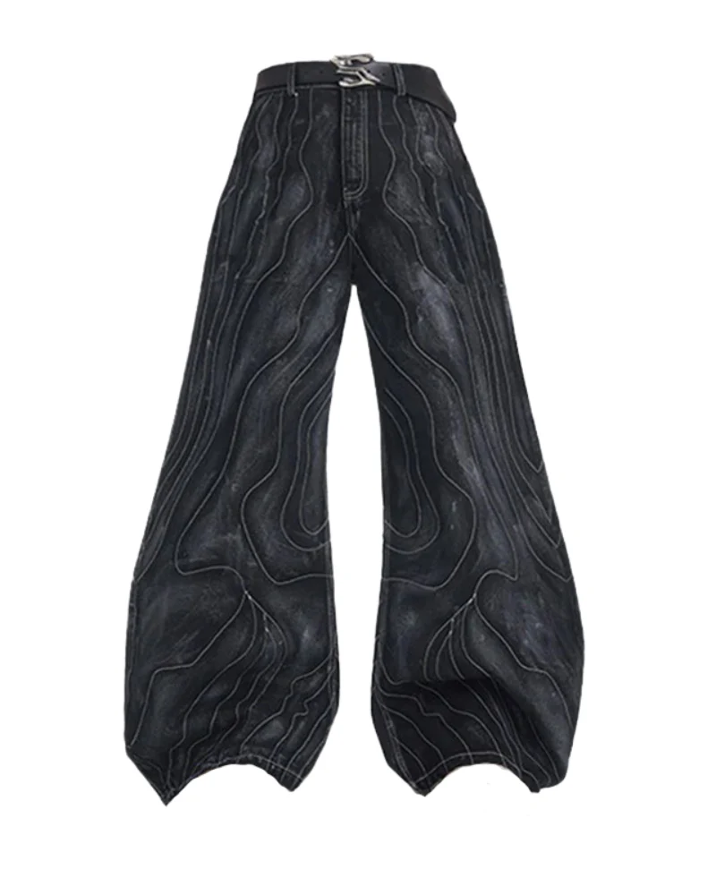 Opium Style Futuristic Wide-Leg Y2K Jeans - Image 2