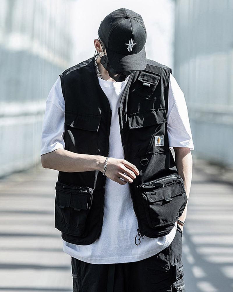 Outdoor Black Sleeveless Cargo Vest - Image 6