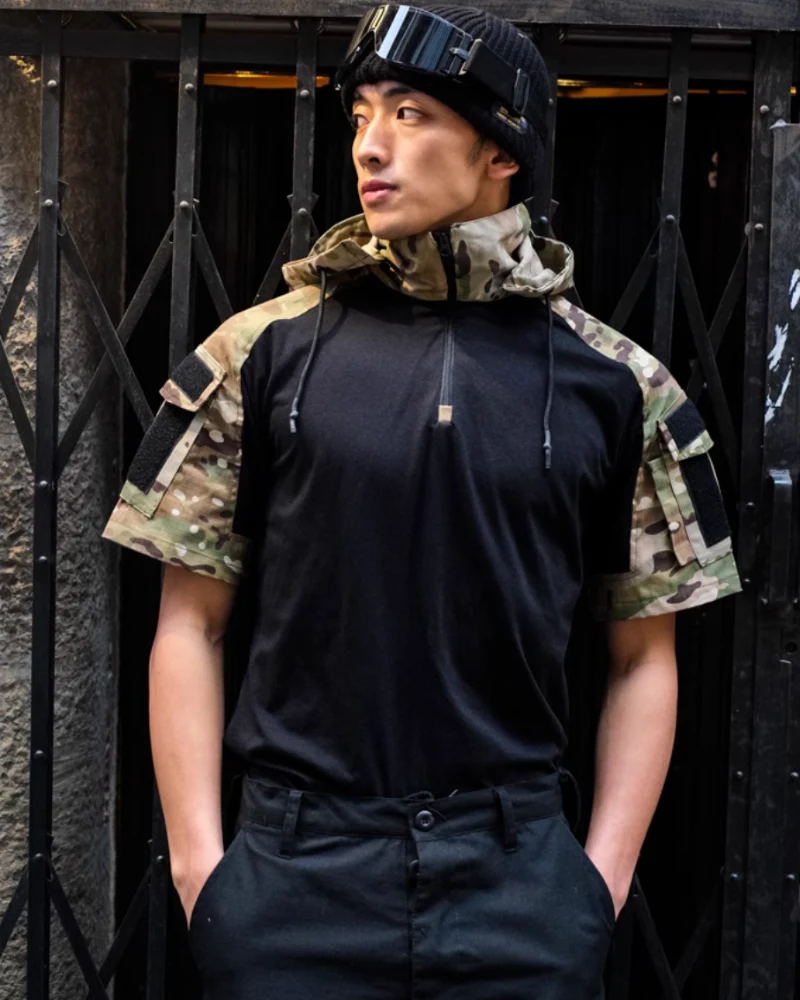 Outdoor Tactical Camo Hooded T-Shirt - Image 3