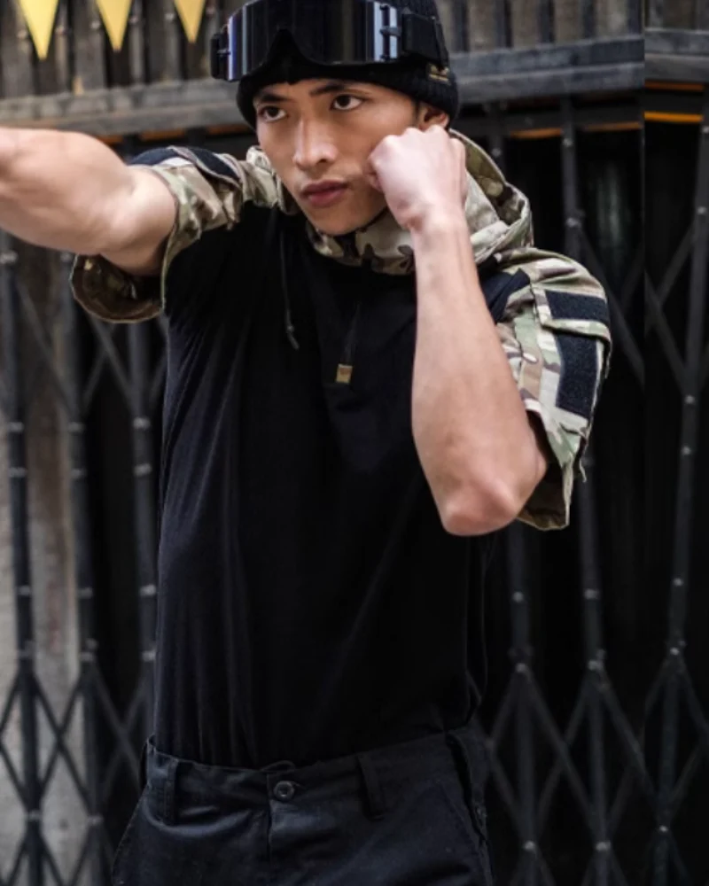 Outdoor Tactical Camo Hooded T-Shirt - Image 9