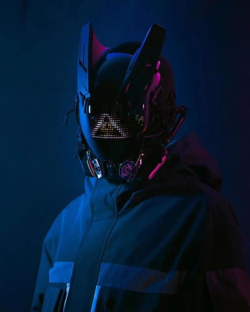 Over the Rainbow Rhythm Cyberpunk Helmet Mask ( Customizable Text And Image Available) - Image 13