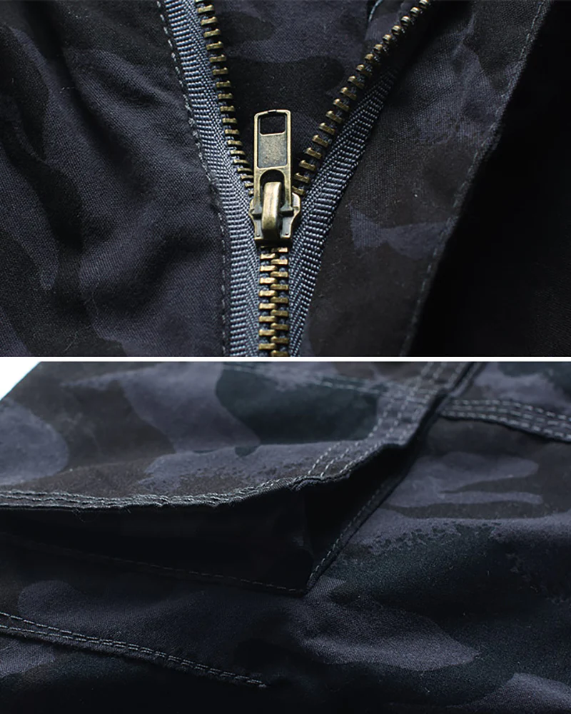 Black Oversize Long Camo Cargo Shorts - Image 6