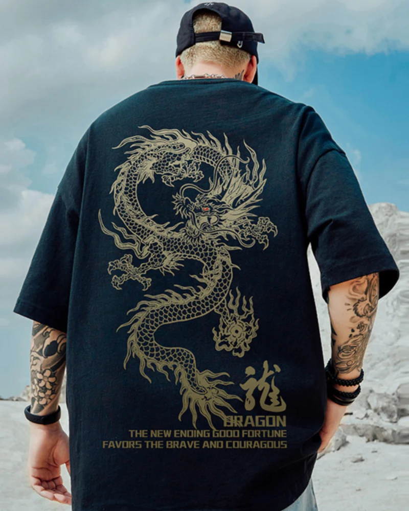 Oversize Streetwear Dragon T-Shirt - Image 4