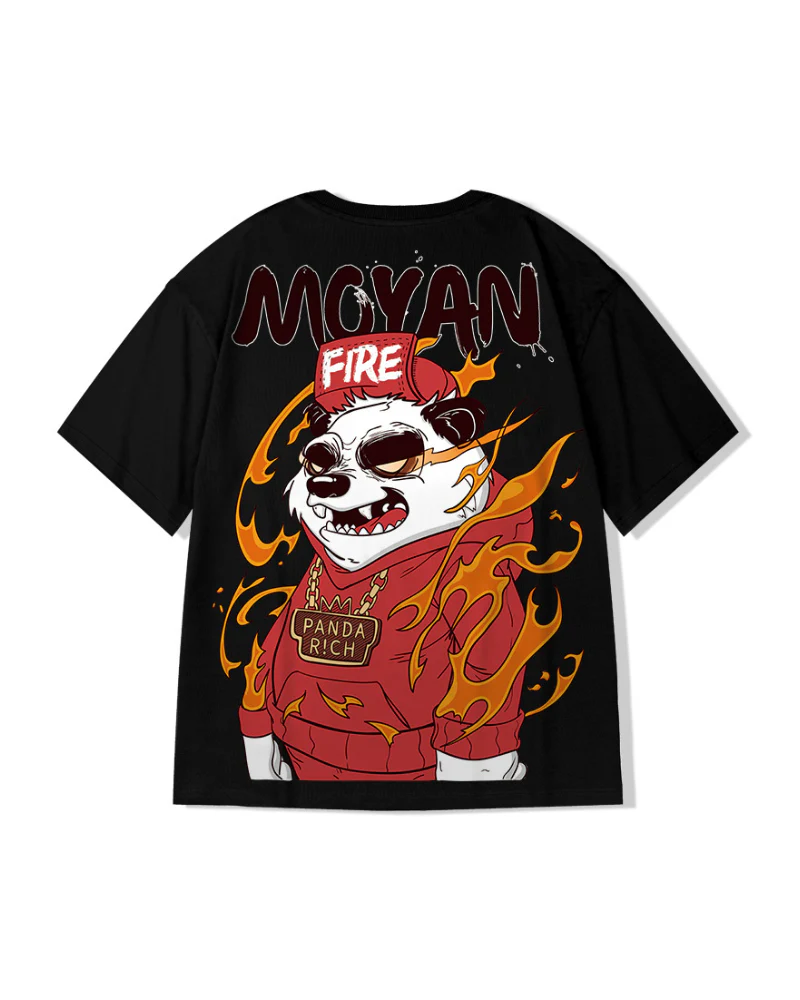 Oversize Streetwear Panda Graphic T-Shirt - Image 2