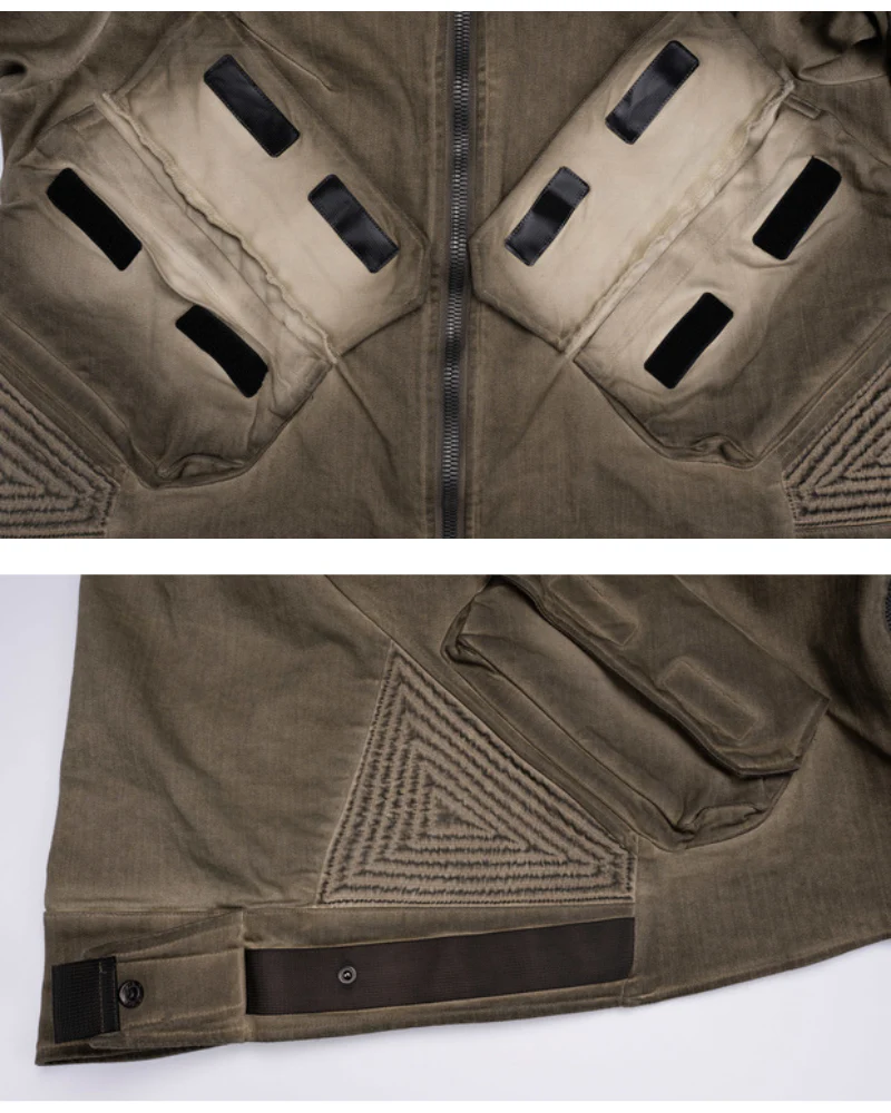 Post-Apocalyptic Distressed Removable Sleeve Utility Jacket - Image 12