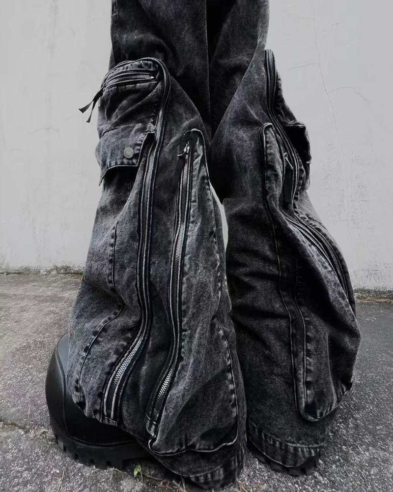 Post-Apocalyptic Washed l Multi-Pocket Cargo Jeans - Image 11