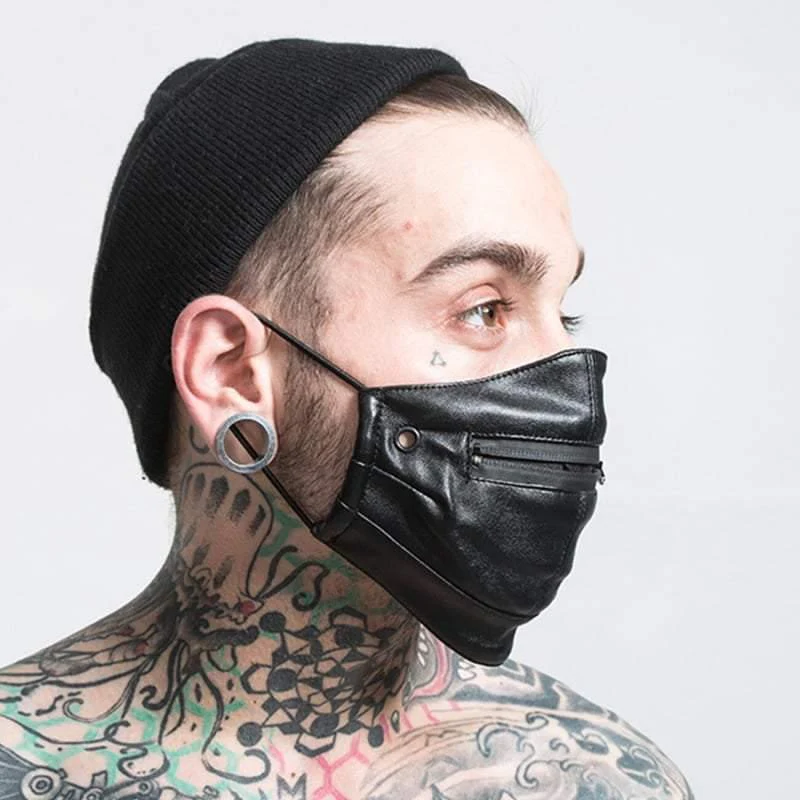 Punk Boy Zipper Leather Mask - Image 4