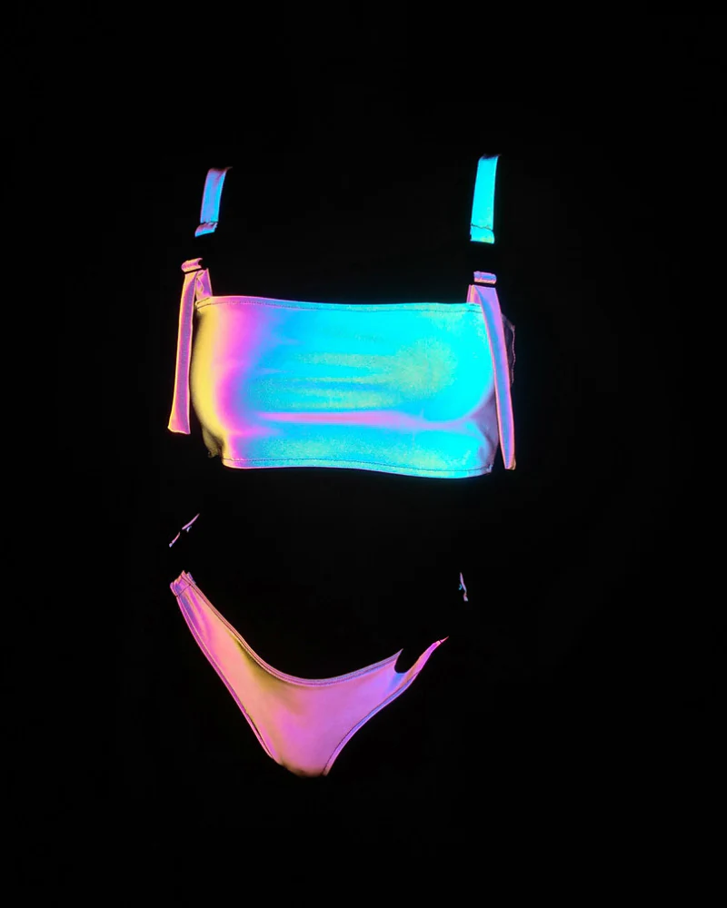 Reflective Rave Clothing Shiny Bikini Set - Image 3