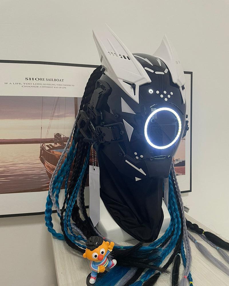Revenge Warrior Dreadlocks Led Cyberpunk Helmet Mask - Image 10