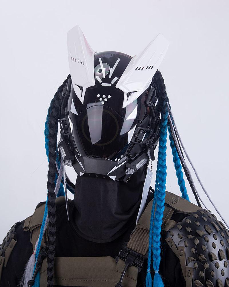 Revenge Warrior Dreadlocks Led Cyberpunk Helmet Mask - Image 14
