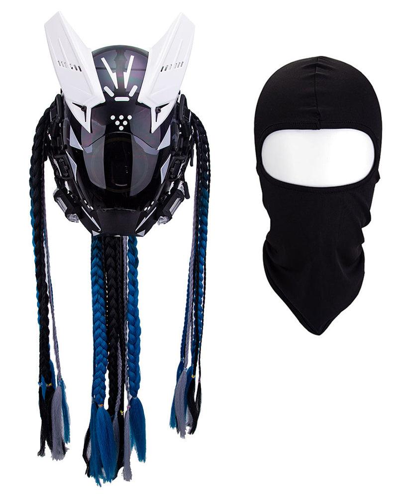 Revenge Warrior Dreadlocks Led Cyberpunk Helmet Mask - Image 15