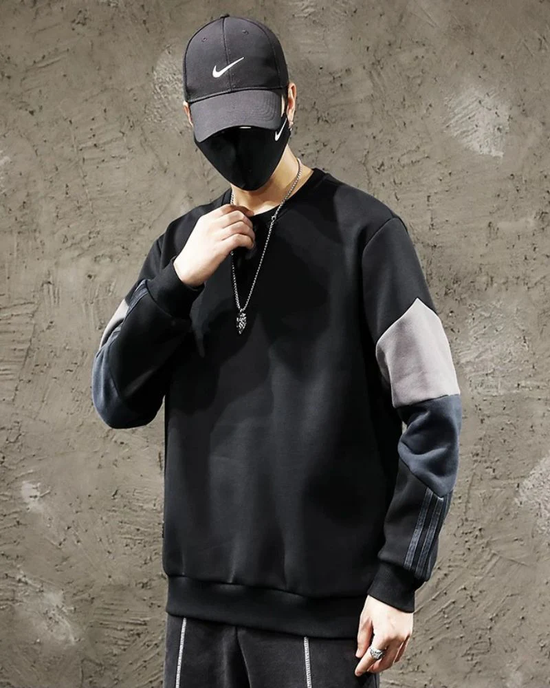 Round Neck Color Block Hoodie - Image 11