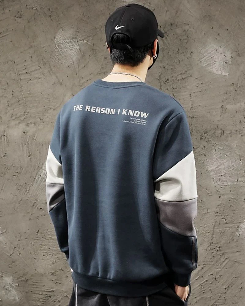 Round Neck Color Block Hoodie - Image 4