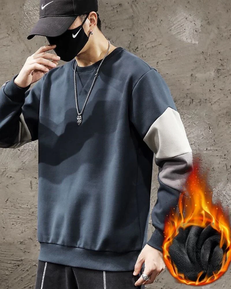 Round Neck Color Block Hoodie - Image 5