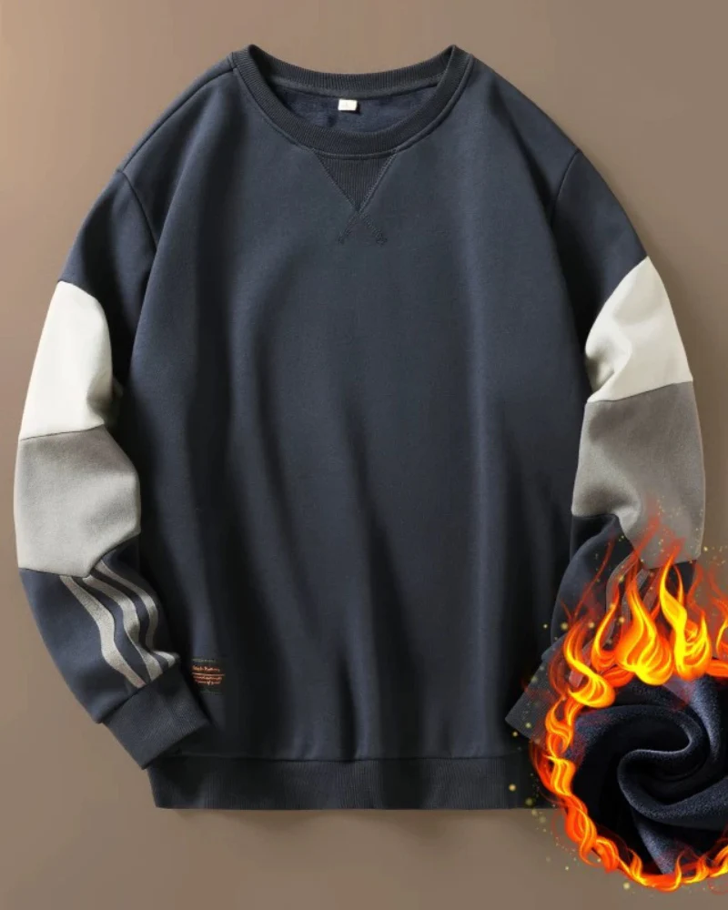 Round Neck Color Block Hoodie - Image 6