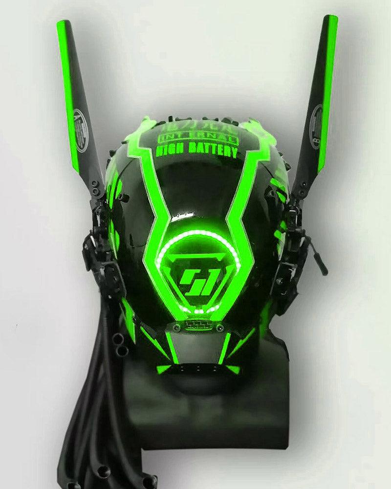 Samurai Dreadlocks LED Cyberpunk Helmet Mask (LEDs available in 7 colors) - Image 11