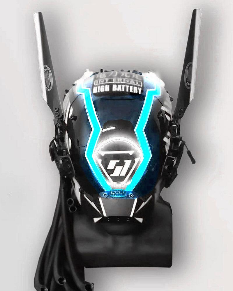 Samurai Dreadlocks LED Cyberpunk Helmet Mask (LEDs available in 7 colors) - Image 12