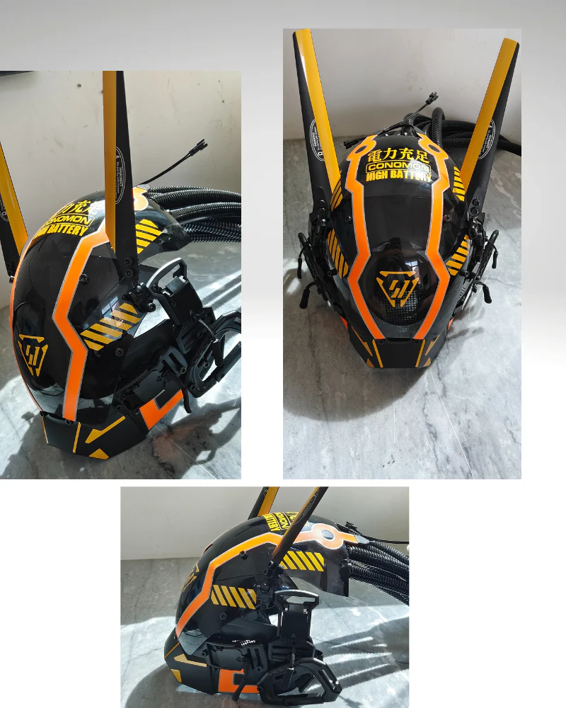 Samurai Dreadlocks LED Cyberpunk Helmet Mask (LEDs available in 7 colors) - Image 14