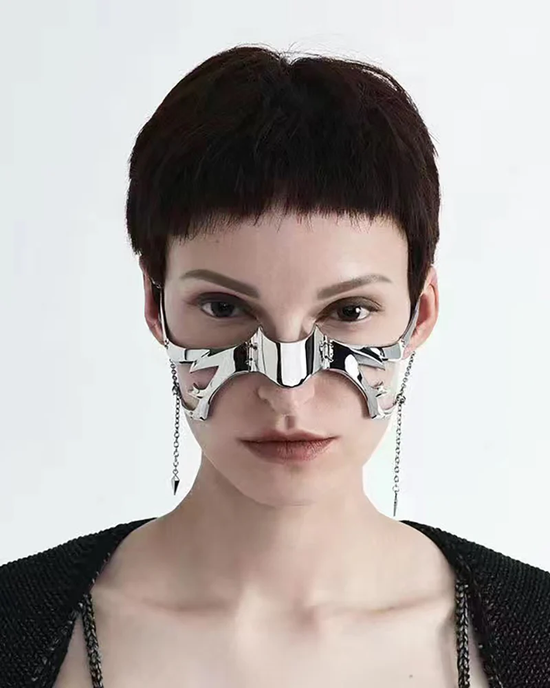 Silver Lip Ring Facial Accessory Cyberpunk Mask - Image 4