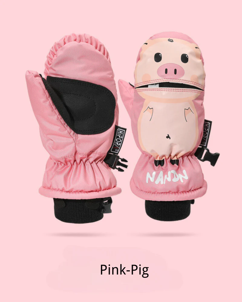 Ski Swear Cartoon Waterproof Warm Kids Ski Gloves - Image 5