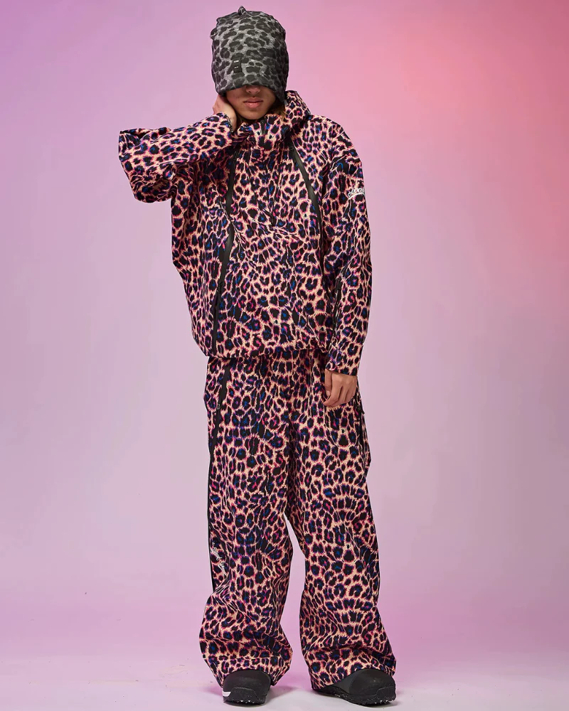 Ski Wear 3L Hard-Shell Waterproof Leopard Ski Jacket & Pants Suit -Unisex - Image 3