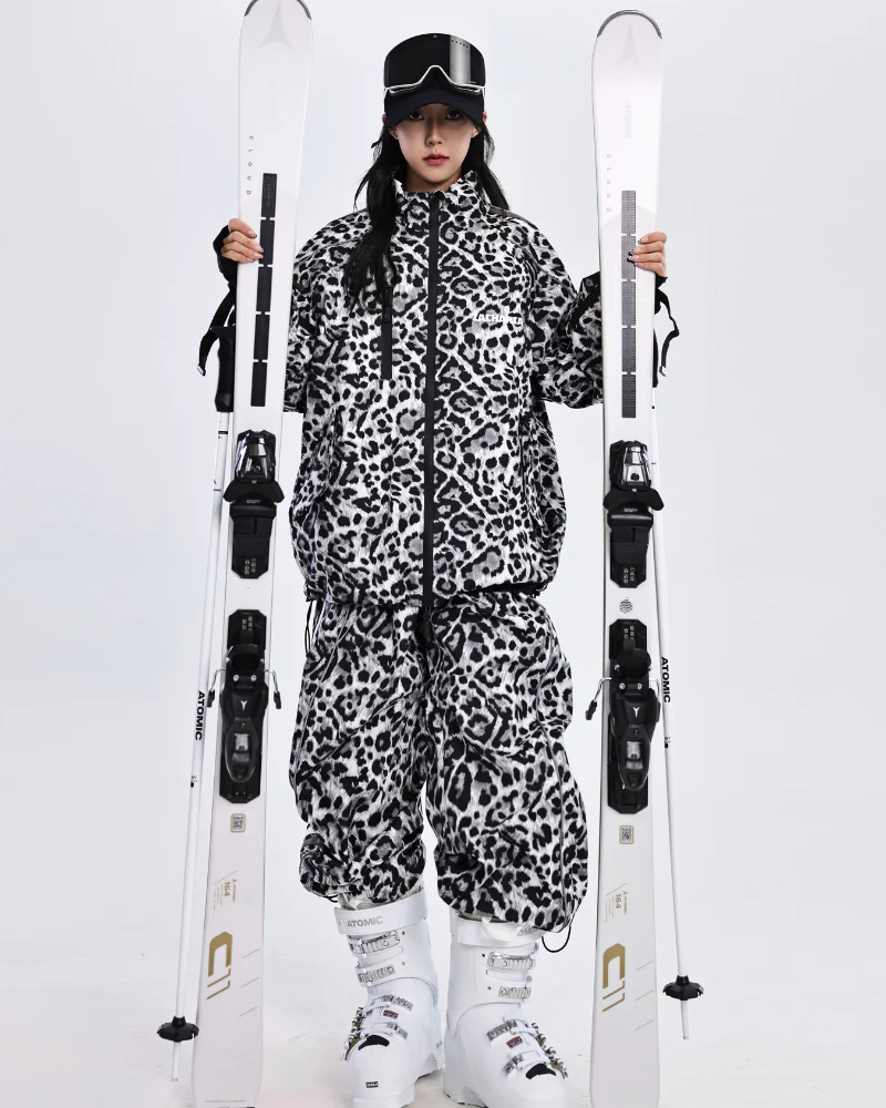 Ski Wear 3L Windproof Waterproof Leopard Ski Jacket & Pants Set -Unisex - Image 4