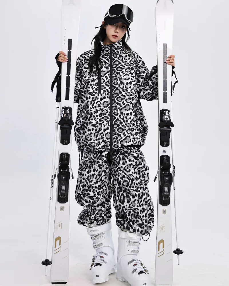 Ski Wear 3L Windproof Waterproof Leopard Ski Jacket & Pants Set -Unisex - Image 5