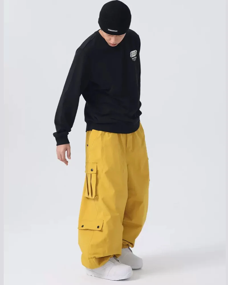 Ski Wear Baggy Snowboard Cargo Snow Pants - Unisex - Image 27