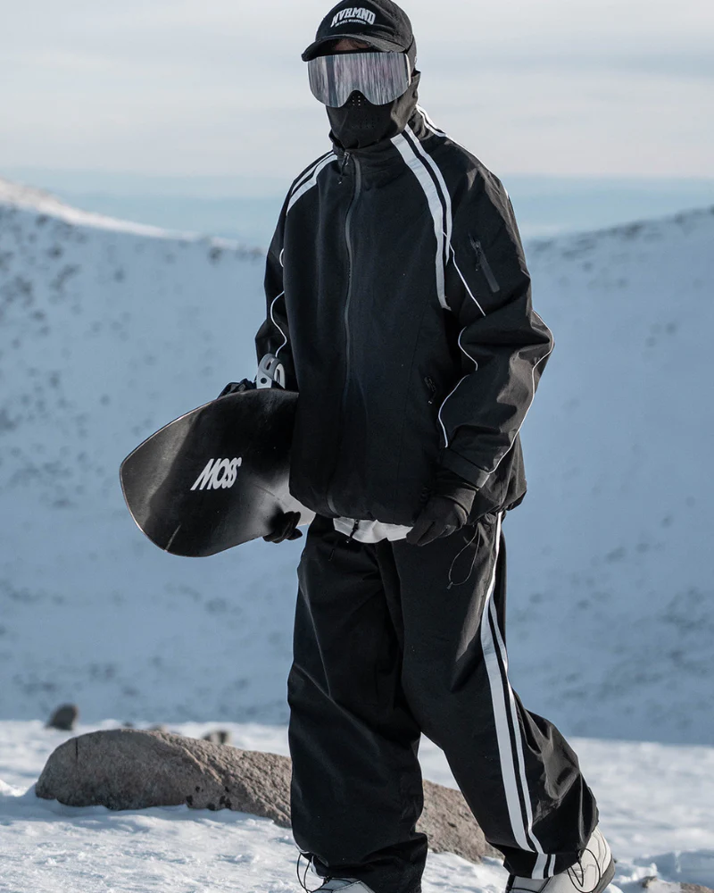 Ski Wear Black Fleece-lined Waterproof Windproof Ski Suit -Unisex - Image 6