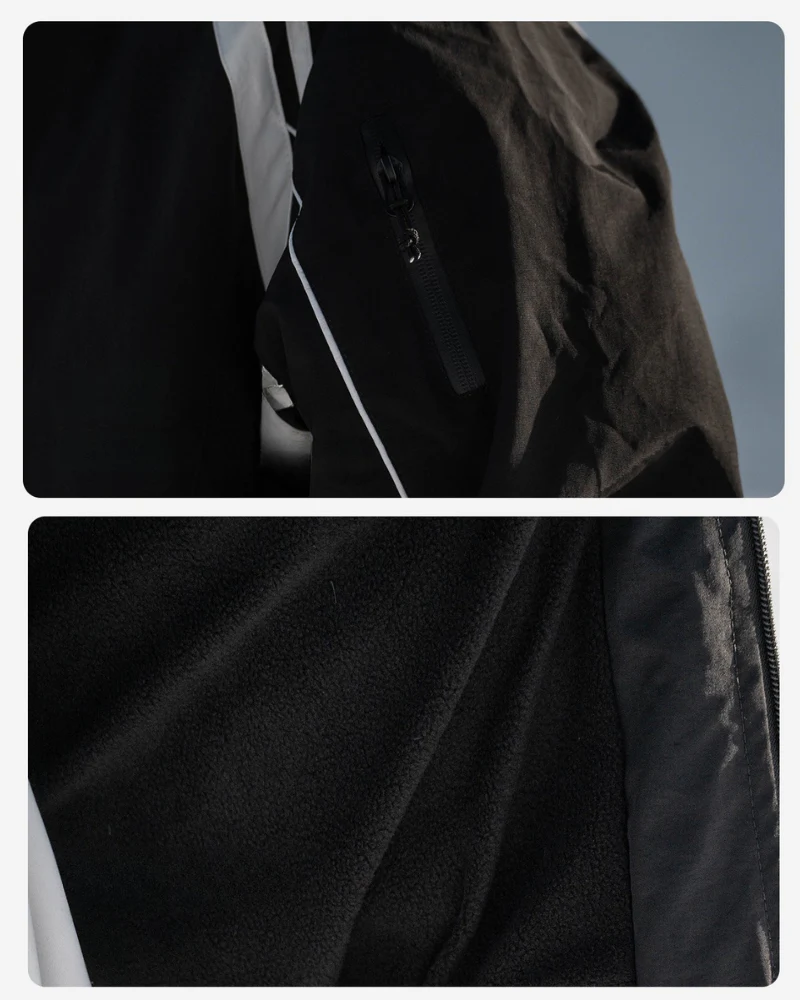 Ski Wear Black Fleece-lined Waterproof Windproof Ski Suit -Unisex - Image 8