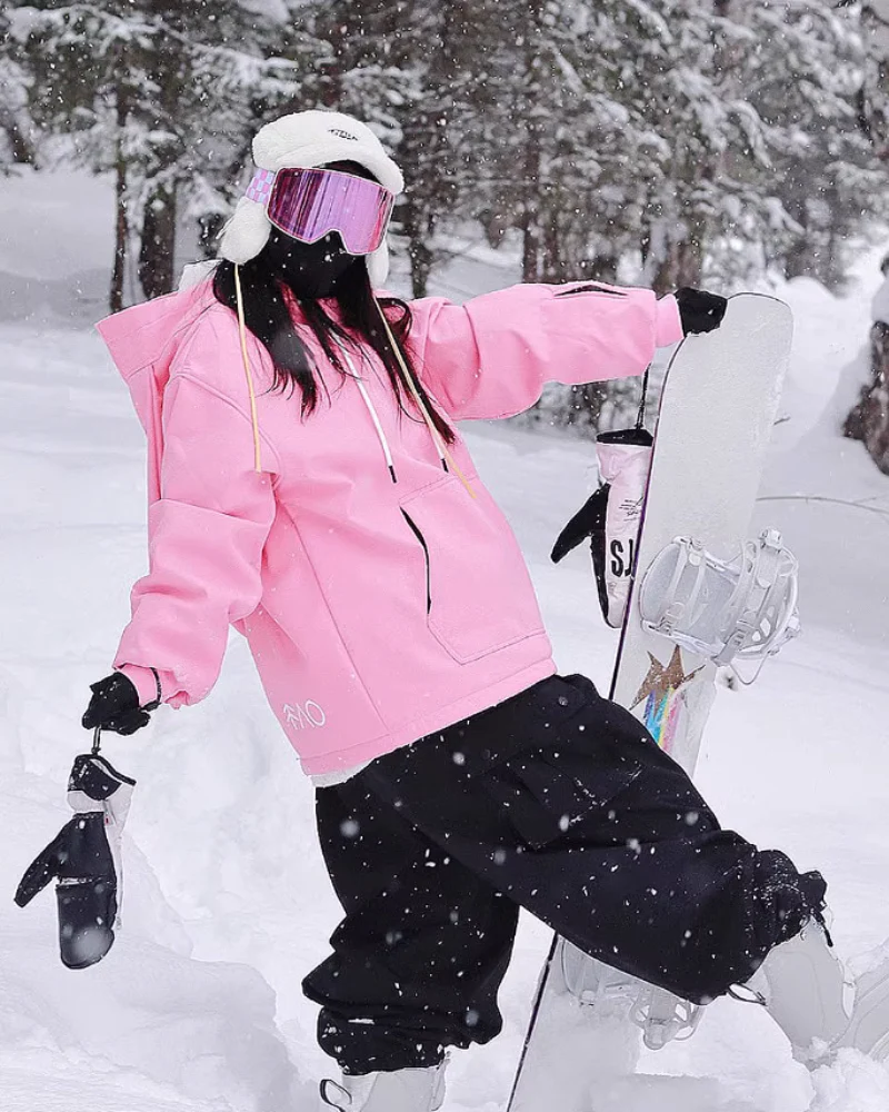 Ski Wear Bunny Ear Waterproof Loose-Fit Ski Hoodie - Women's - Image 16