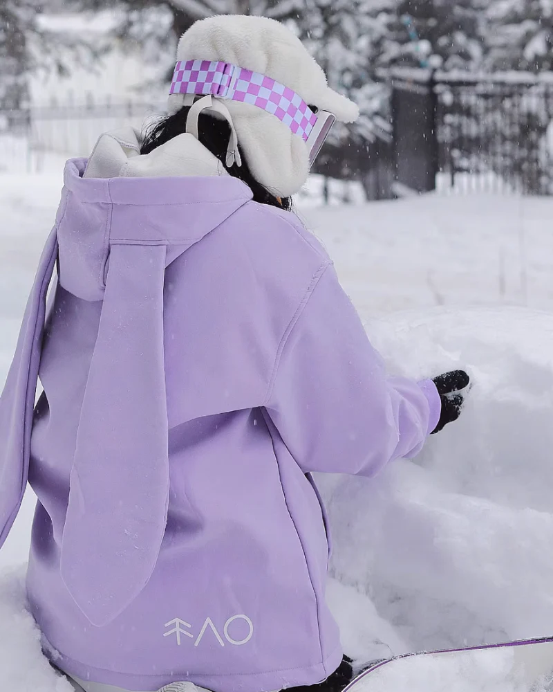 Ski Wear Bunny Ear Waterproof Loose-Fit Ski Hoodie - Women's - Image 5