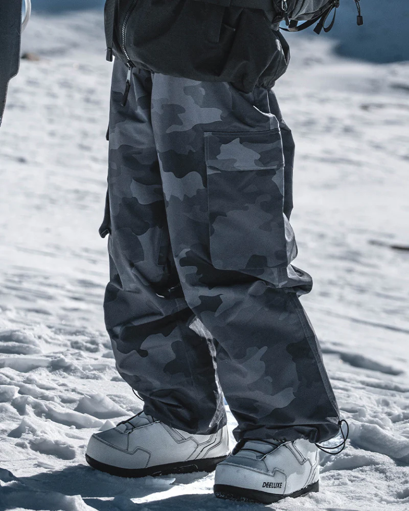 Ski Wear Camouflage Fleece-Lined Snowboard Pants -Unisex - Image 6