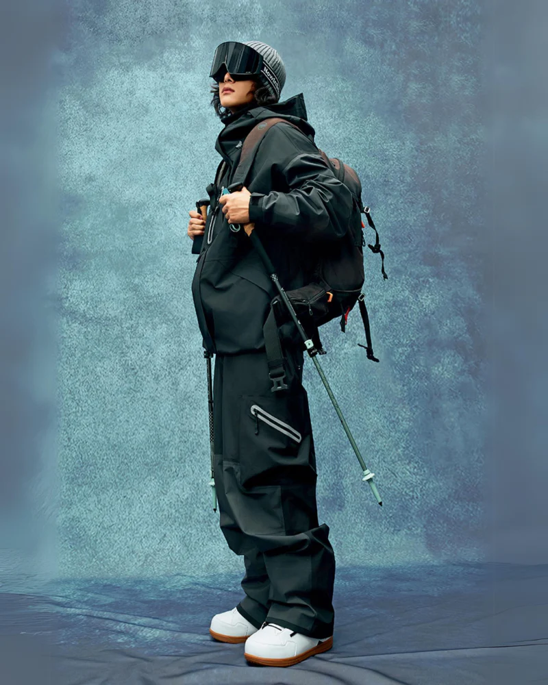 Ski Wear Color Block Snow Jacket&Pants Suit -Unisex - Image 2