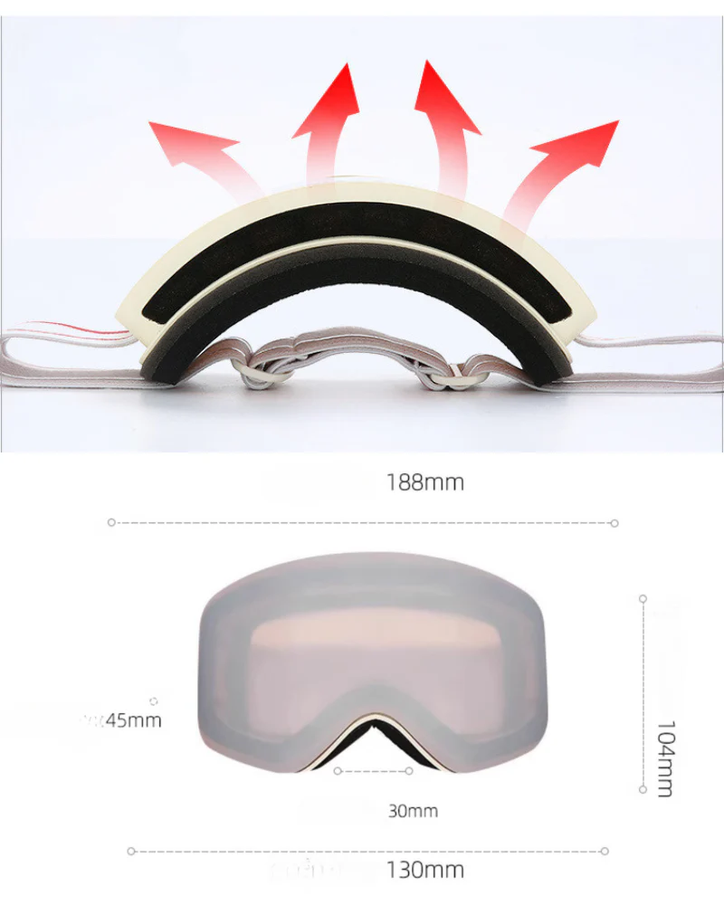 Ski Wear Double Layer Polarized Anti-fog Unisex Ski Goggles - Image 15