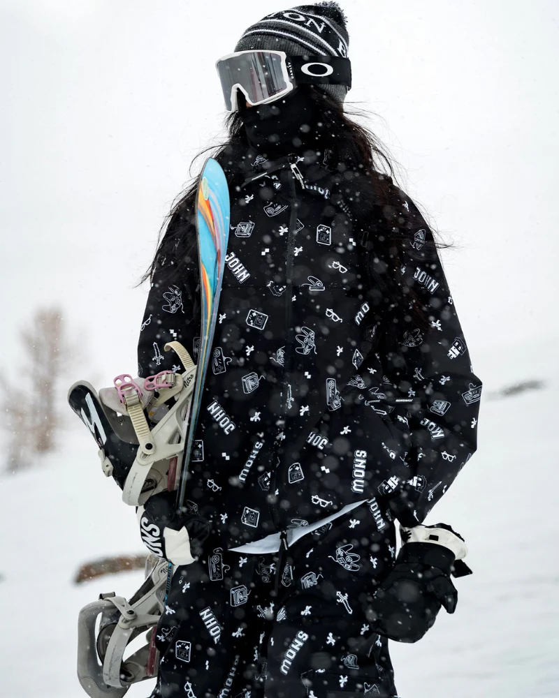 Ski Wear Fashion Digital-Print Ski Jacket & Pant Set -Unisex