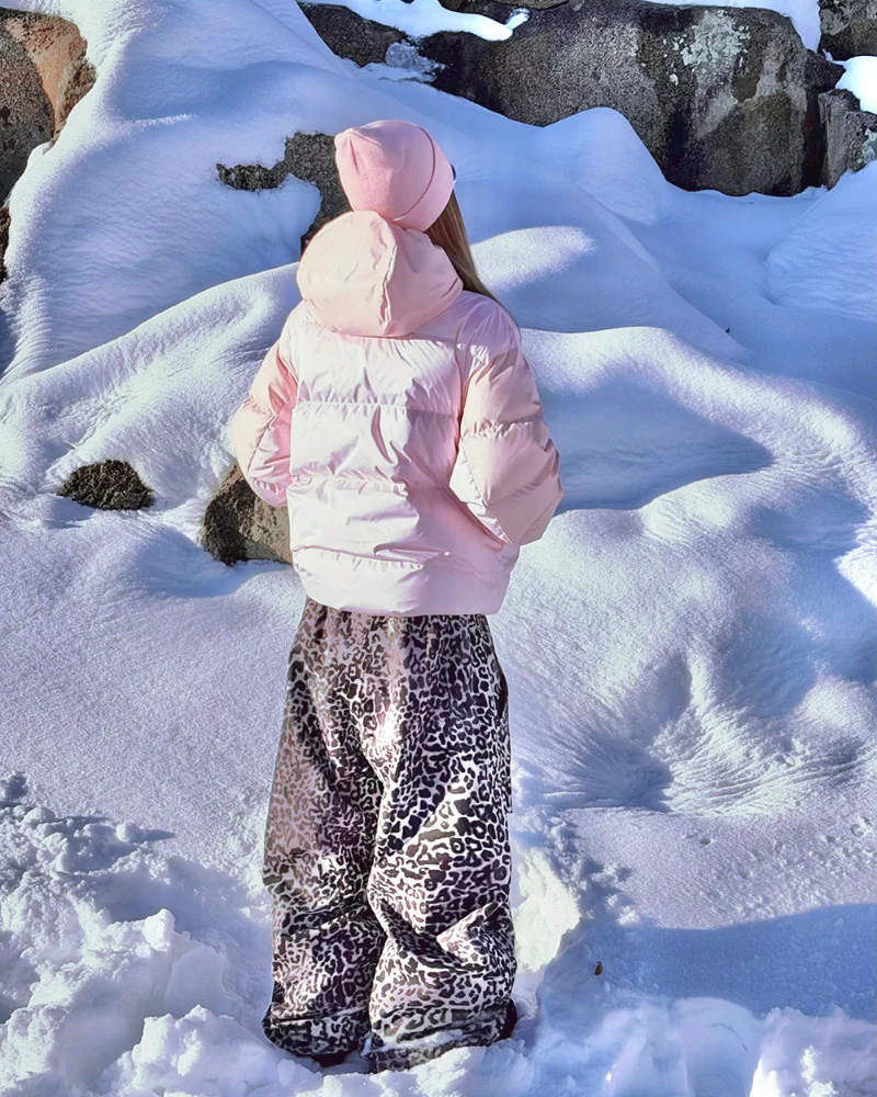 Ski Wear Fleece-Lined 3L Waterproof Leopard Ski Pants - Unisex - Image 3