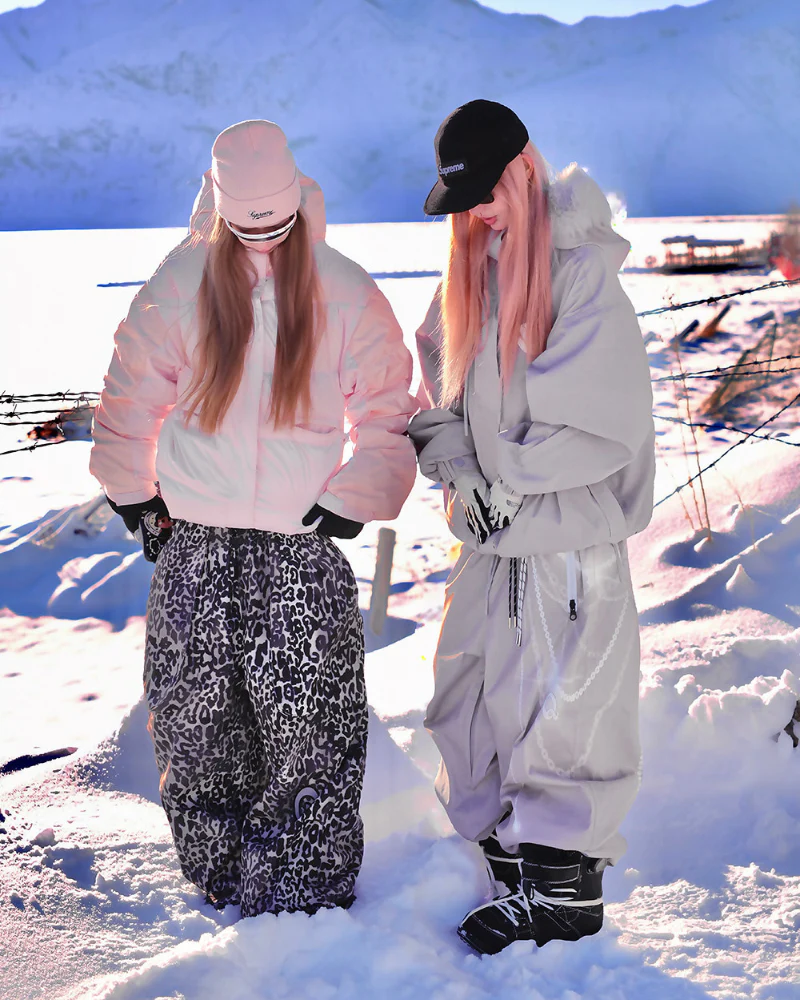 Ski Wear Fleece-Lined 3L Waterproof Leopard Ski Pants - Unisex - Image 5