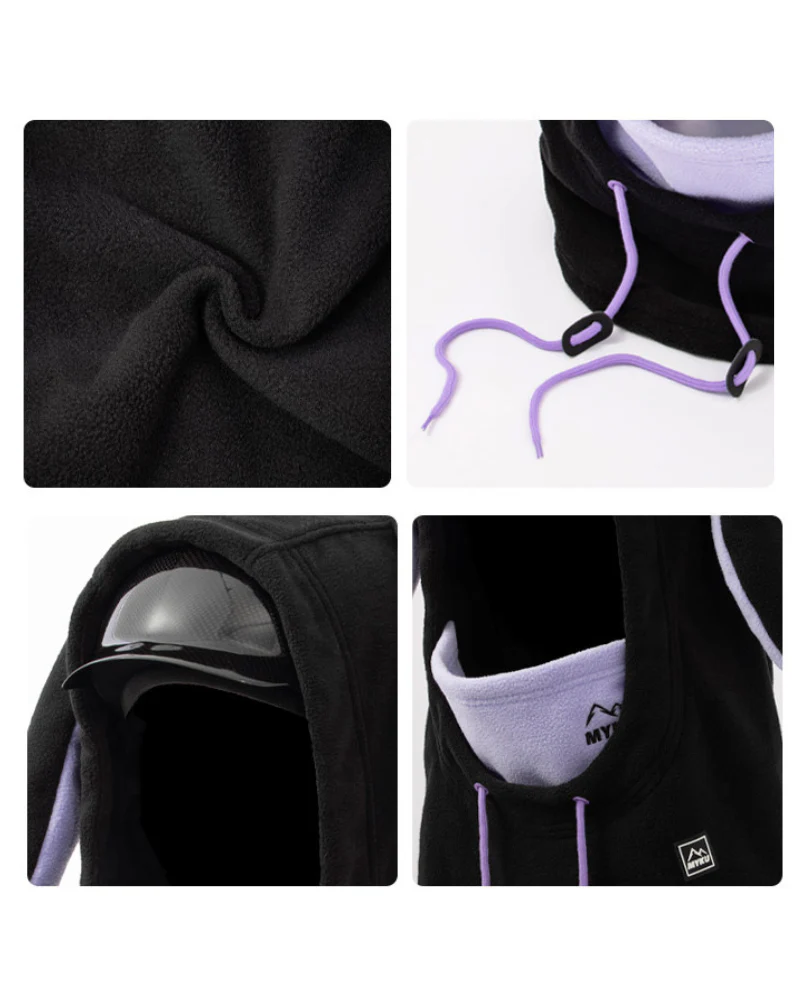 Ski Wear Fleece-Lined Bunny Ear Unisex Balaclava Hood - Image 10