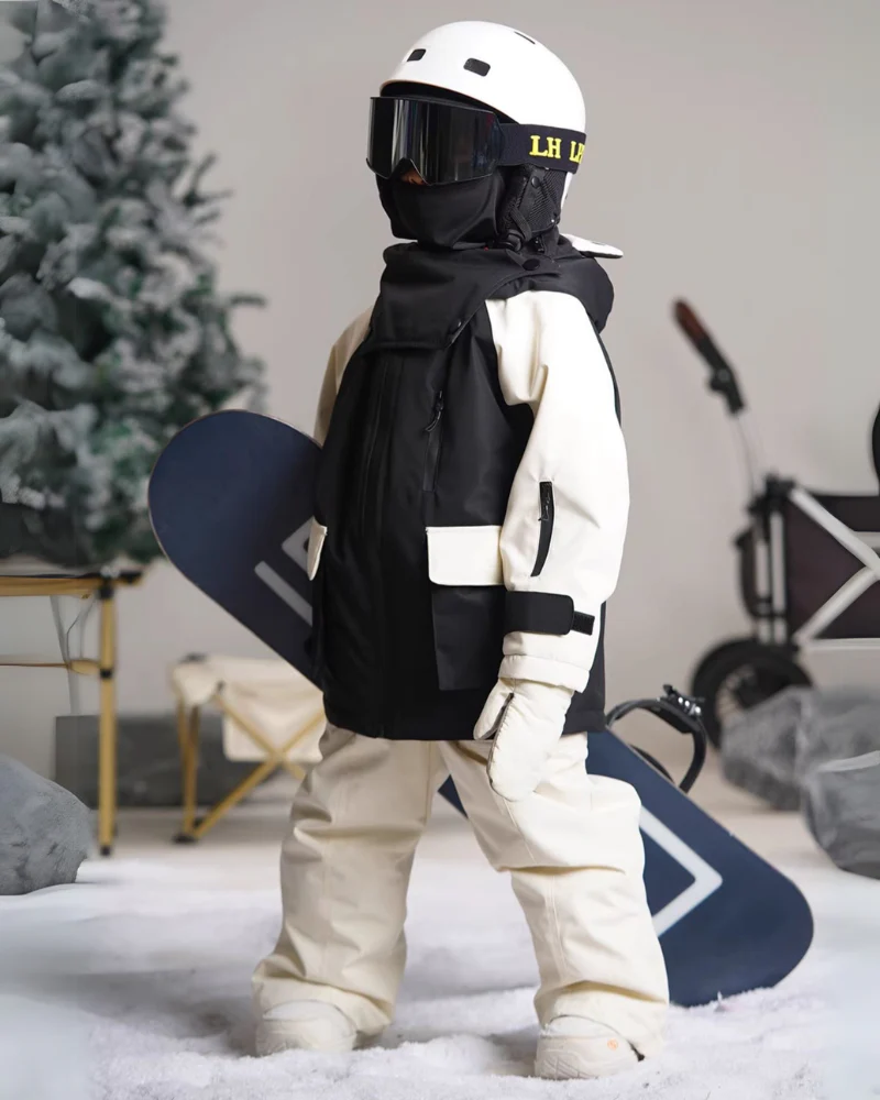 Ski Wear Frog Color Block Kids Jacket&Bibs Snow Suit (Single Unit Available) - Image 9