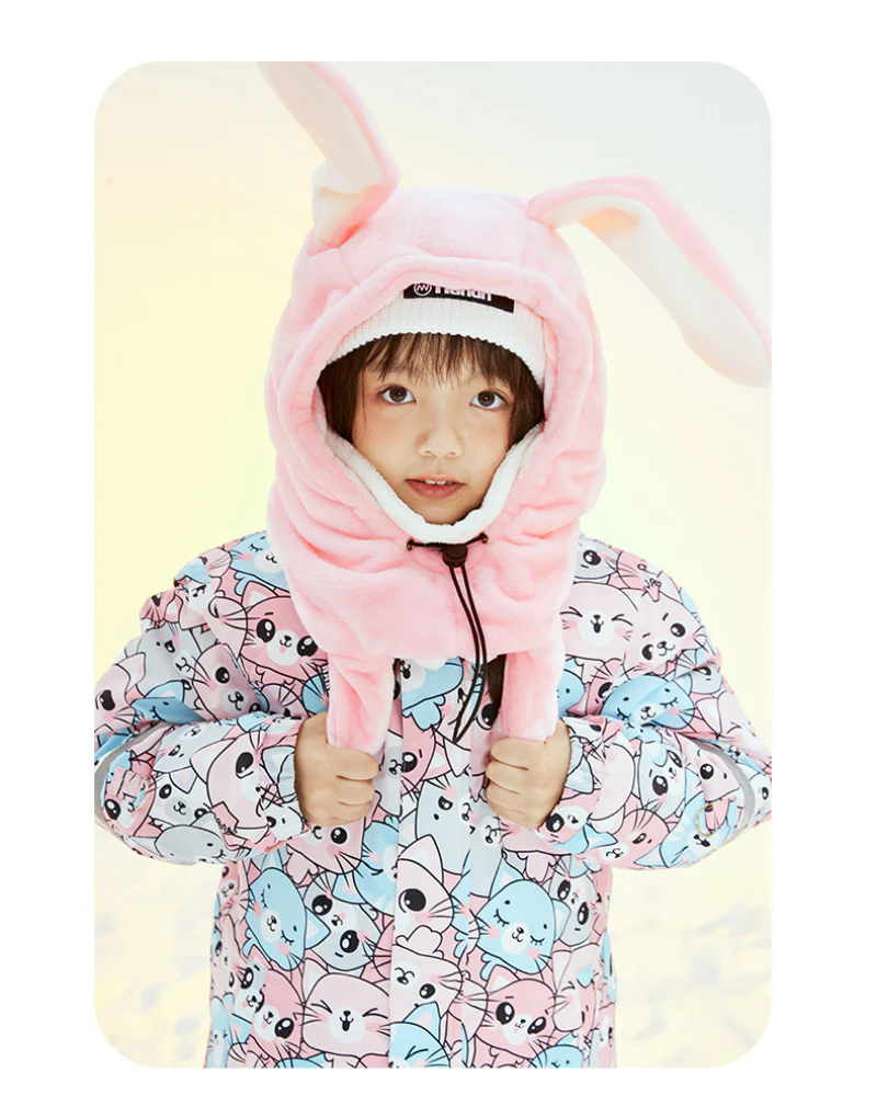 Ski Wear Kids Plush Jumping Ear Snow Helmet Hood - Image 10