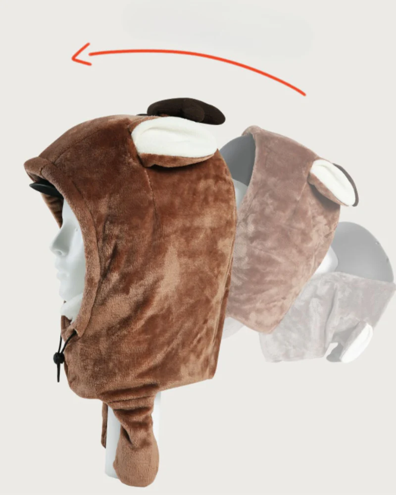 Ski Wear Kids Plush Jumping Ear Snow Helmet Hood - Image 15