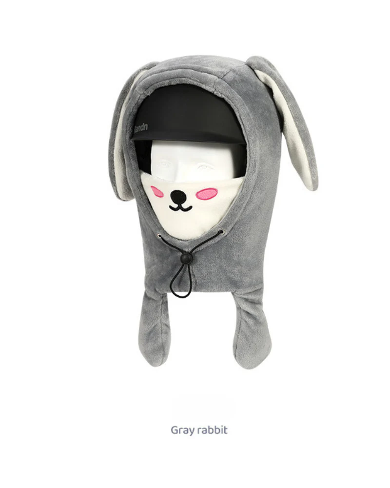 Ski Wear Kids Plush Jumping Ear Snow Helmet Hood - Image 5