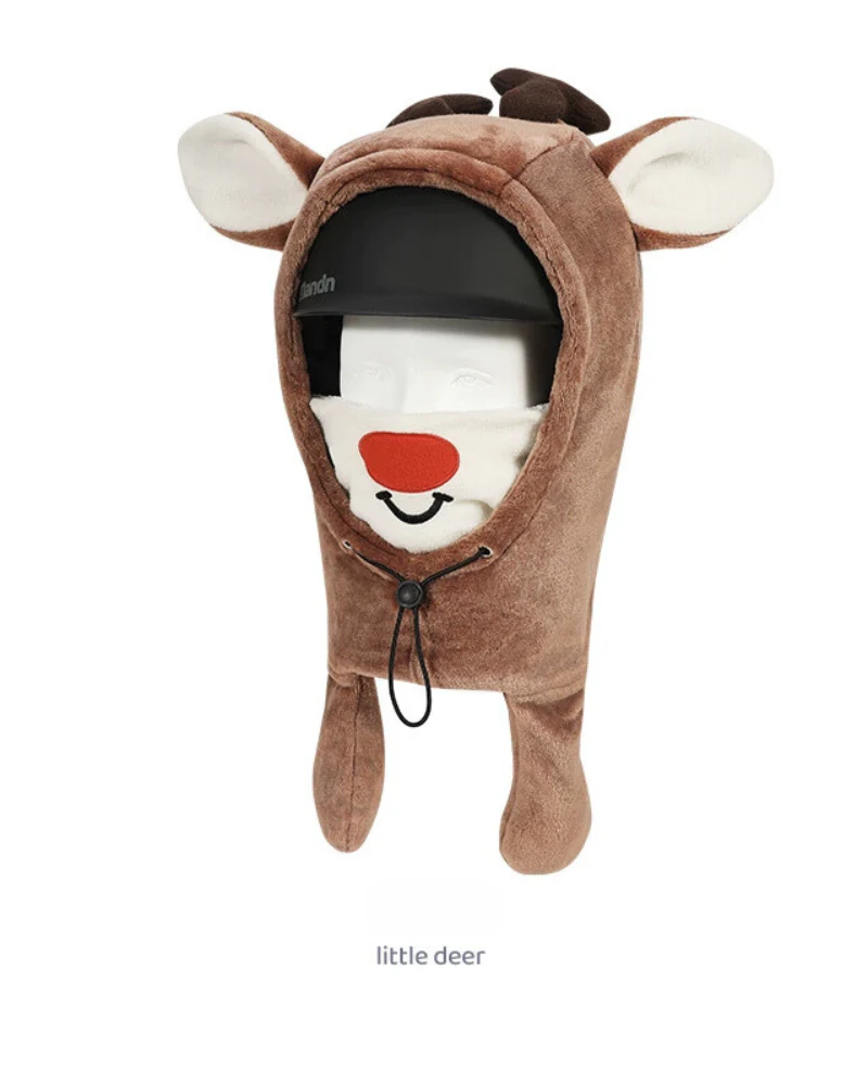 Ski Wear Kids Plush Jumping Ear Snow Helmet Hood - Image 7