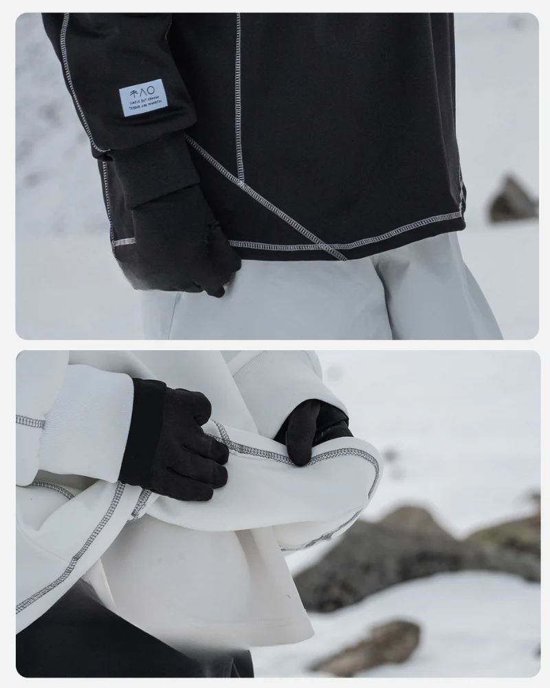 Ski Wear Loose-Fit Fleece-Lined Indoor Ski Sweatshirt -Unisex - Image 12