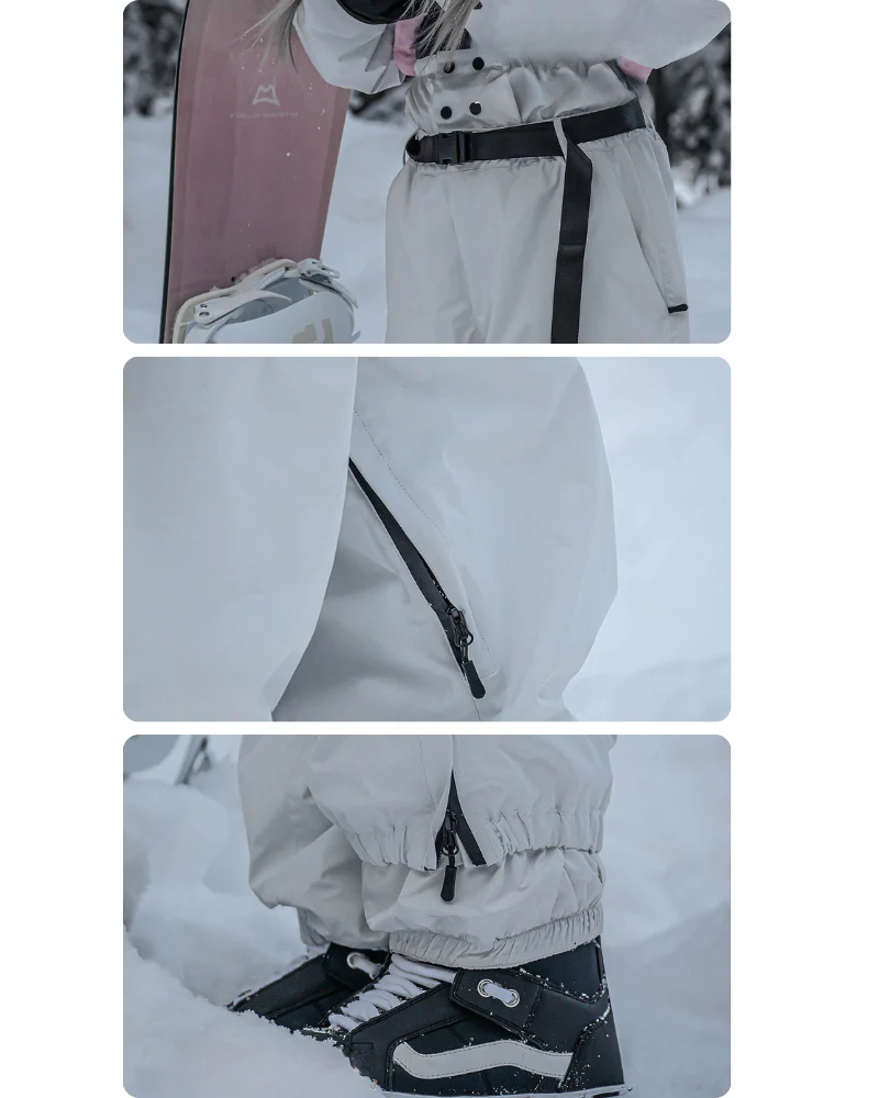 Ski Wear Loose Fit Fleece-Lined Snowboard Pants -Unisex - Image 15