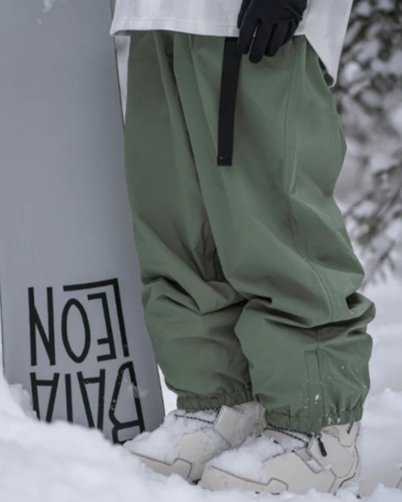 Ski Wear Loose Fit Fleece-Lined Snowboard Pants -Unisex - Image 4